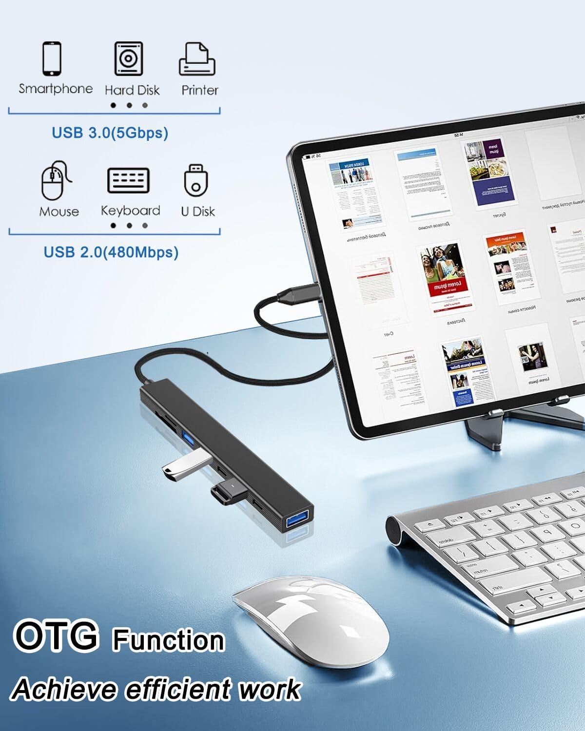 vienon 8 in 1 USB C Hub USB Hub 3.0 with SD Card Reader, VIENON USB Extender with USB 3.0/USB 2.0, USB-C and Memory SD/Micro SD Card Reader, USB C to USB Adapter for Laptop, MacBook, iPad Pro, iMac-Aluminum