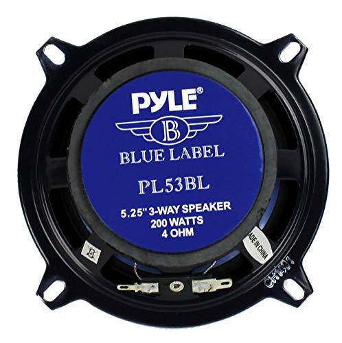 Pyle Pyle PL53BL 5.25" 200W Car Audio Triaxial Speakers Stereo Blue Pair (4 Pack)