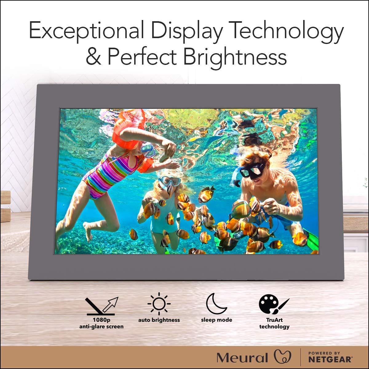 NETGEAR Meural Digital Photo Frame with WiFi 13.5\"x7.5\" Send NFTs, Pictures, and Videos with Meural App, Smart Frame Includes Built-in Stand and Wall Mount (MC315GDW)