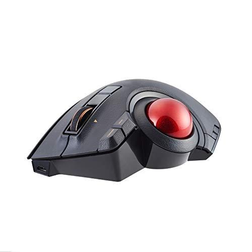 ELECOM ELECOM EX-G Pro Trackball Mouse, Wired, Wireless, Bluetooth, Thumb Control, 8-Button Function, Ergonomic Design, Optical Gaming Sensor, Smooth Red Ball, Windows11, macOS (M-XPT1MRBK)