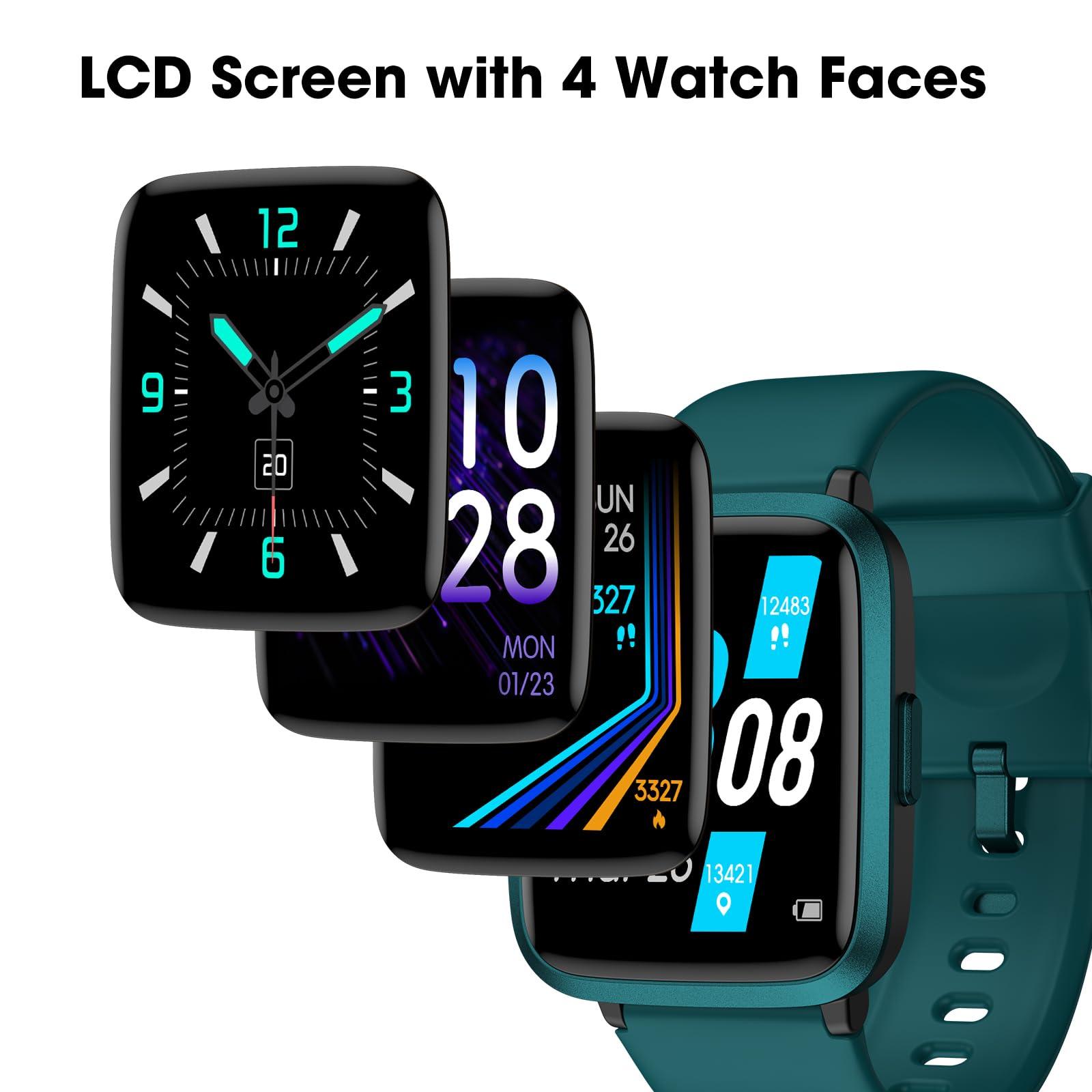 TYKOIT TYKOIT Smart Watch, Fitness Tracker with Touchscreen, Heart Rate Monitor, Blood Oxygen, Sleep Tracking Fitness Watch 5ATM Waterproof Smartwatch for Women Men Pedometer Step Calories for Android iOS