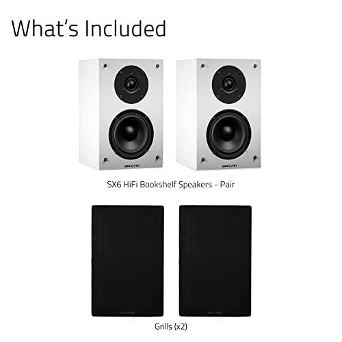 Fluance Fluance Elite High Definition 2-Way Bookshelf Surround Sound Speakers for 2-Channel Stereo Listening or Home Theater System - White/Pair (SX6WH)