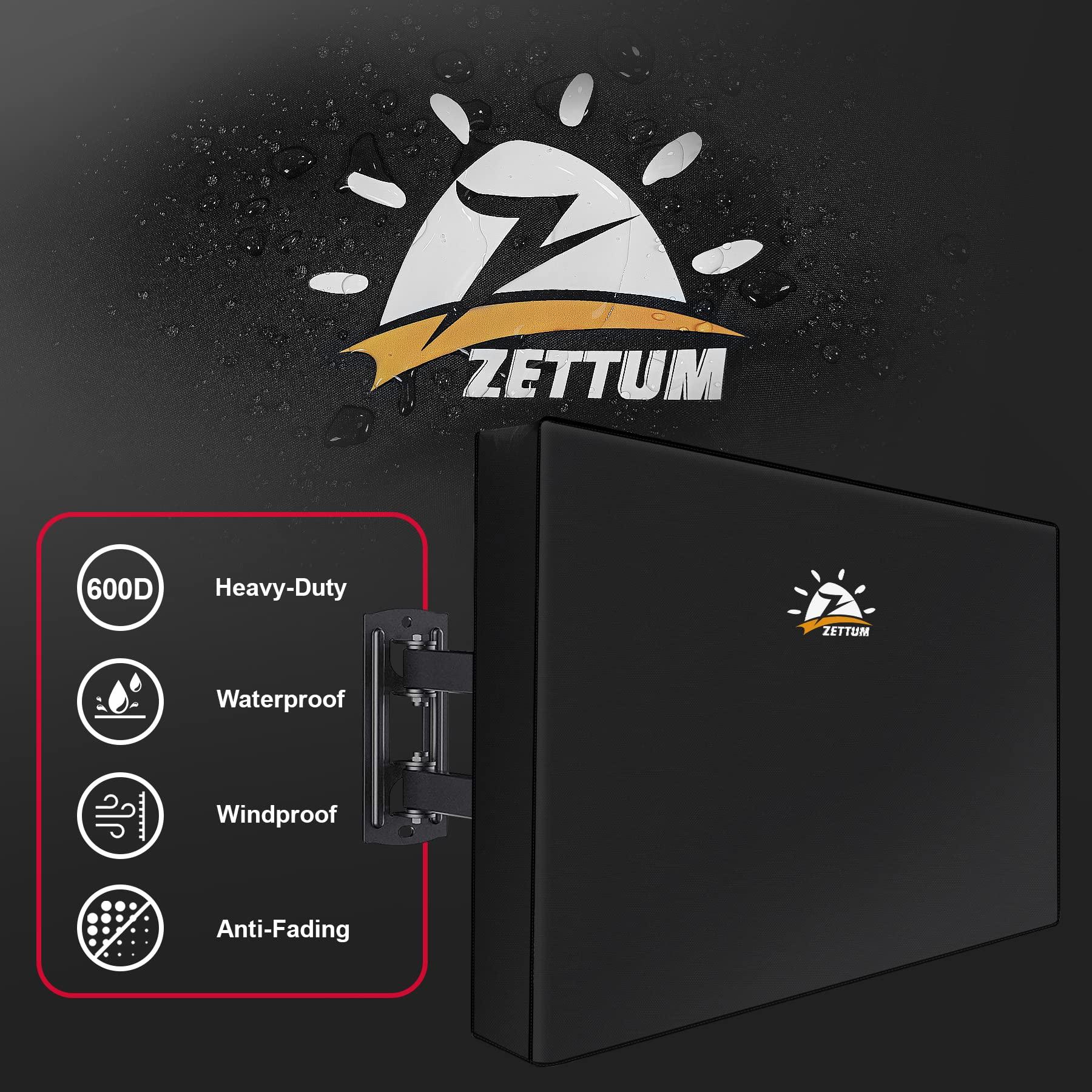 Zettum Zettum Outdoor TV Cover 65 Inch - 600D TV Cover Weatherproof & Waterproof for 60 to 65 Inch Outdoor TV, Heavy Duty TV Enclosure Protector for Outside Flat Screen TV (Size: 60"L x 6"D x 38"H)