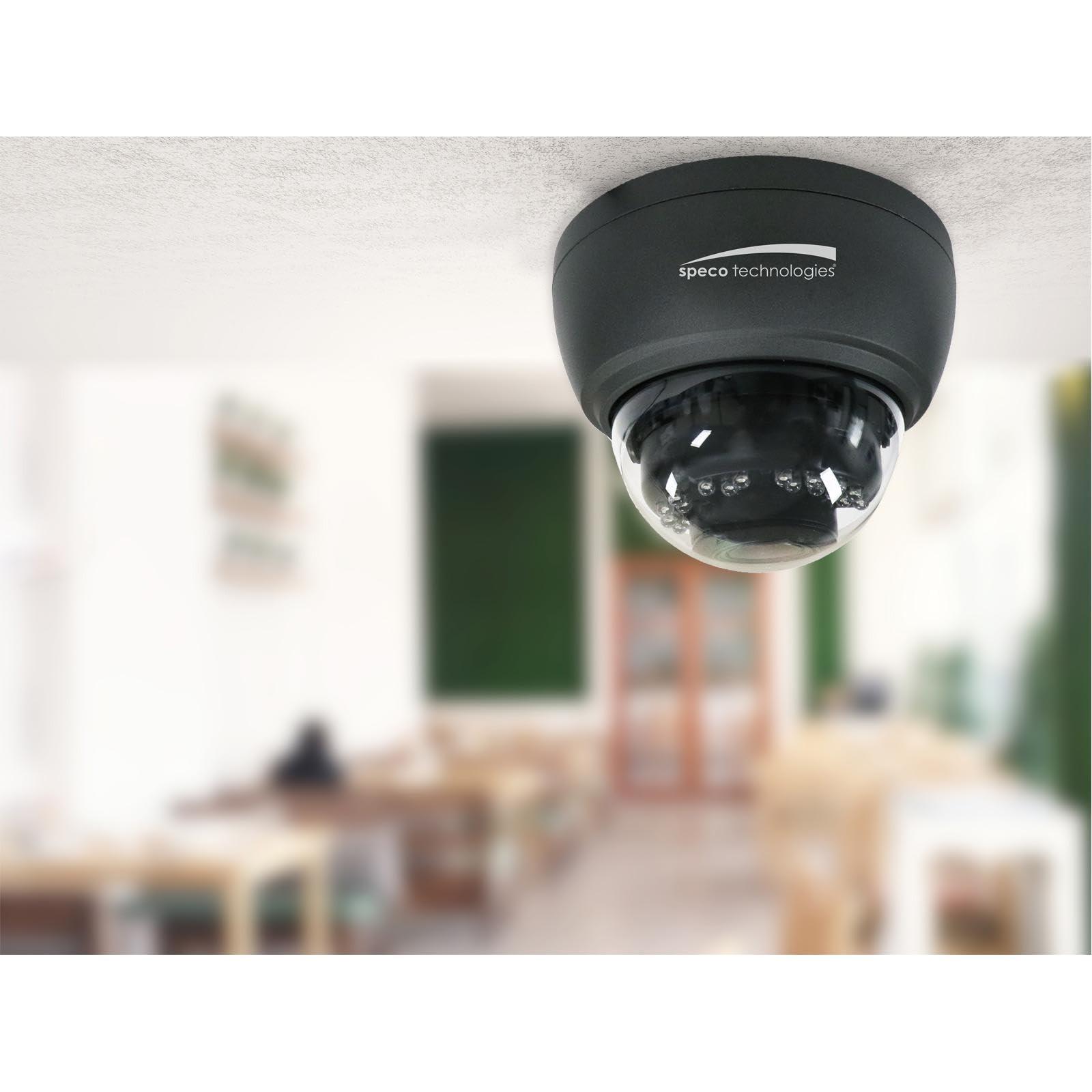 Speco Technologies Speco HT5940TM 2MP HD-TVI IR Dome Camera, 2.8-12mm Motorized Lens, Dark Gray