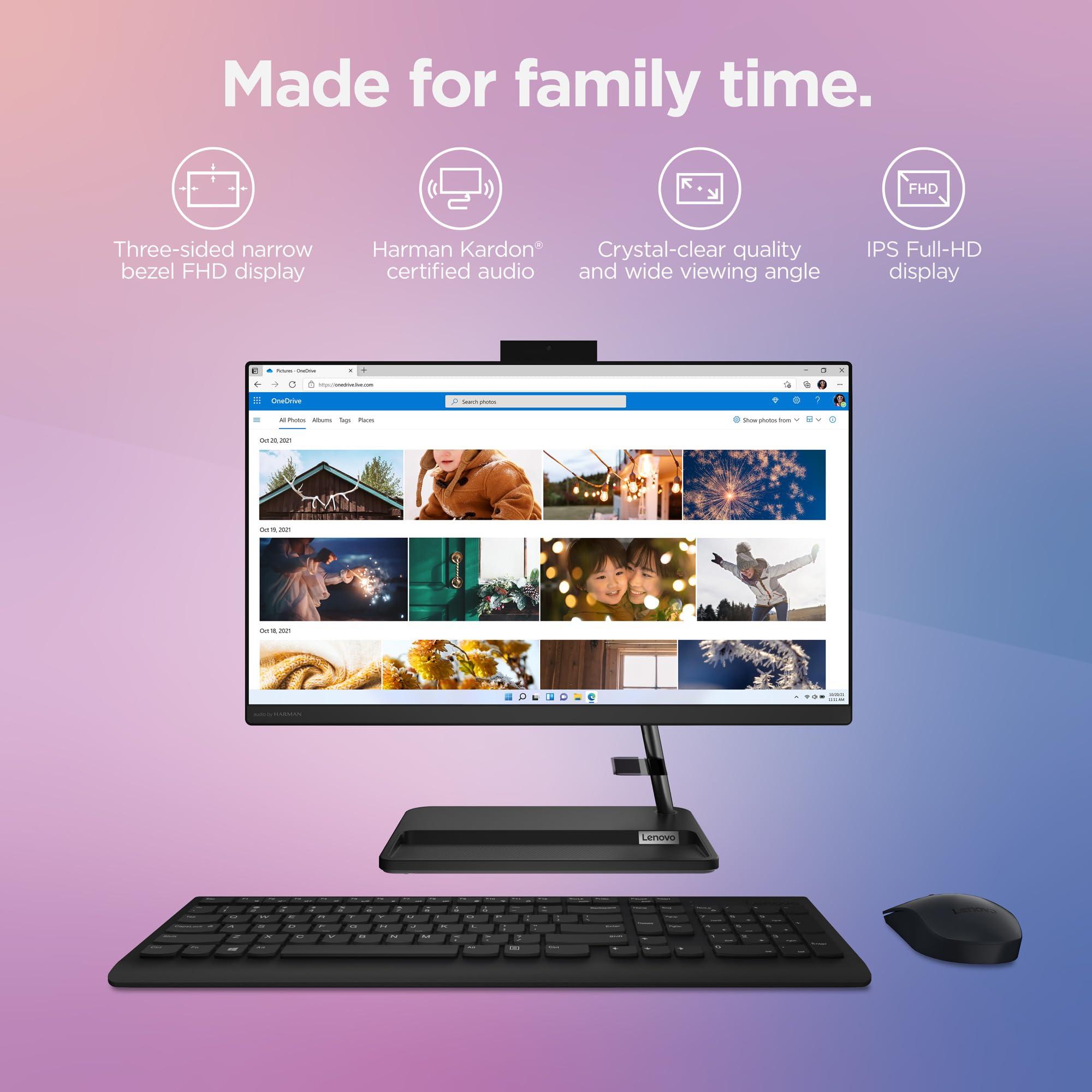Lenovo Lenovo IdeaCentre AIO 3i - All in One Desktop - PC Computer - Mouse & Keyboard Included - 21.5\" FHD Display - Windows 11-8GB Memory - 256GB Storage - Intel Core i3-1215U