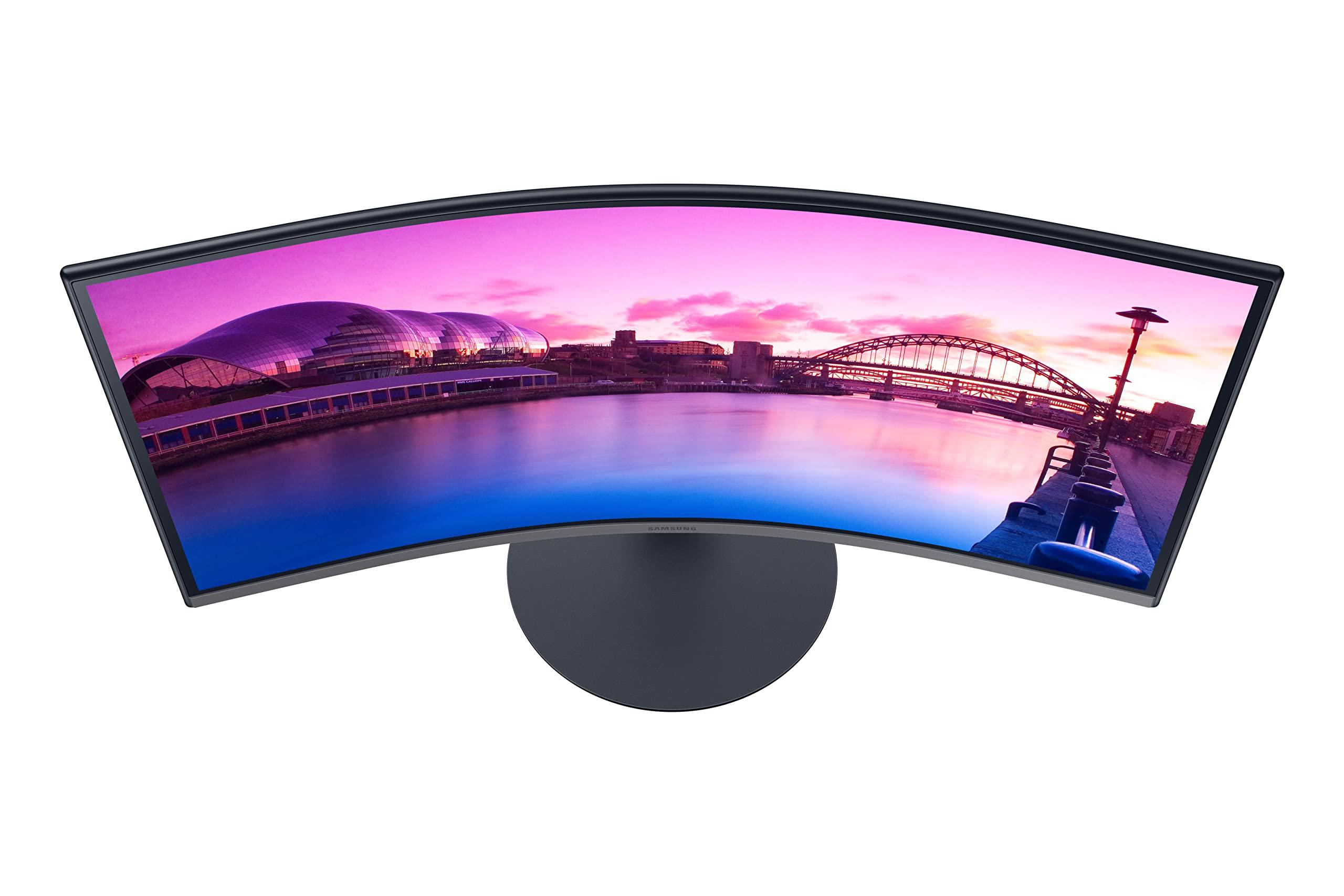 SAMSUNG SAMSUNG 32-Inch S39C Series FHD Curved Gaming Monitor, 75Hz, AMD FreeSync, Game Mode, Advanced Eye Comfort, Frameless Display, Built in Speakers, Slim Metal Stand, LS32C392EANXGO, 2023, Black