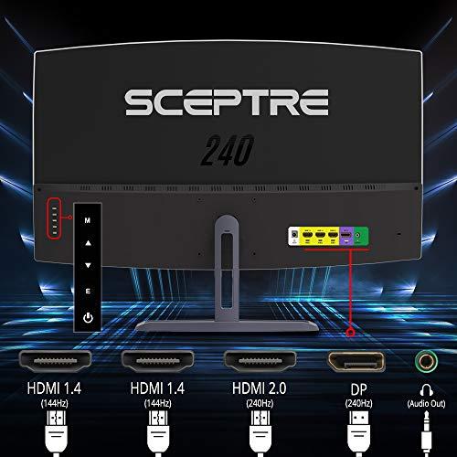 Sceptre Sceptre Curved 32" FHD 1080p Gaming Monitor Up to 240Hz 1ms 99% sRGB AMD FreeSync Premium Build-in Speakers, HDMI x3 Displayport Machine Black (C325B-FWD240)