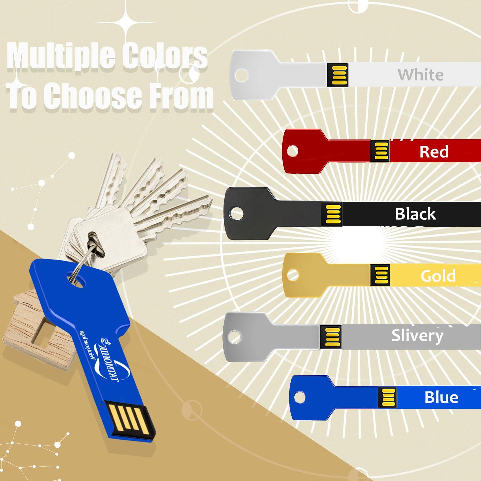 TATMOHIK Custom USB Flash Drive 16GB 200 Pack Customized USB Thumb Drive, Customizable USB Drive Logo Print Key Shape, Branding with TATMOHIK Personalized USB Stick, 200pcs Multiple Colors