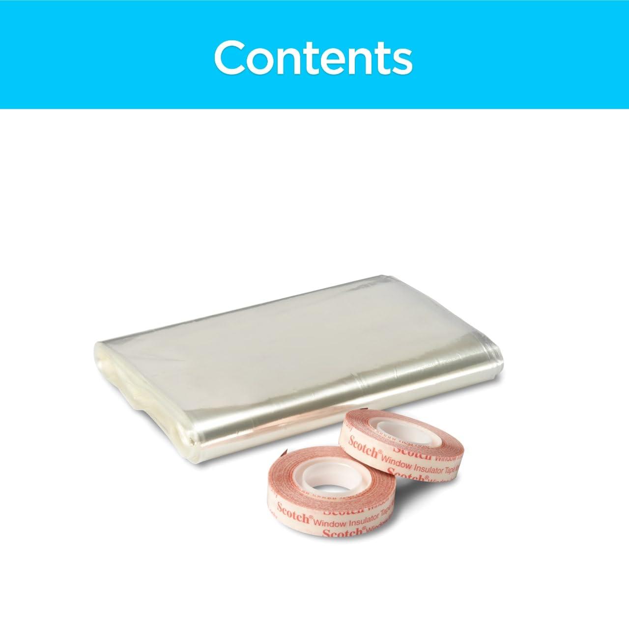 3M 3M Indoor Patio Door Insulation, Insulator Kit for 6\'-8\" x 9\' ft Patio Door, Keeps Cold Air Out and Warm Air In, Includes Heat Shrink Window Film and Scotch Window Film Mounting Tape (2144W-6)