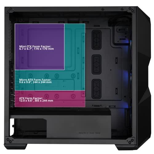 Cooler Master Cooler Master MasterBox TD500 Mesh Airflow ATX Mid-Tower with Polygonal Mesh Front Panel, Crystalline Tempered Glass, E-ATX up to 10.5", Three 120mm ARGB Lighting Fans