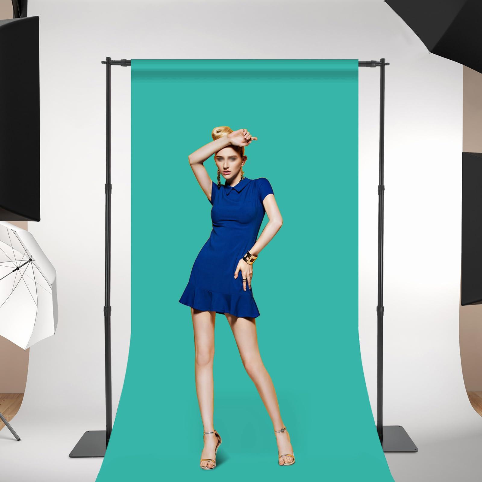 YIYIBYUS YIYIBYUS Backdrop Stand,8x10 ft Adjustable Pipe and Drape Backdrop Stand Kit, Heavy Duty Backdrop Frame with Metal Base for Wedding Party Birthday Photoshoot Decoration Black