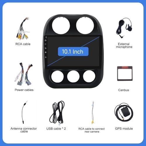 ZBARK Android 13 Touch Screen Car Radio Stereo for Jeep Compass Patriot from 2010 to 2016 Wireless CarPlay Android Auto Bluetooth with GPS Navigation