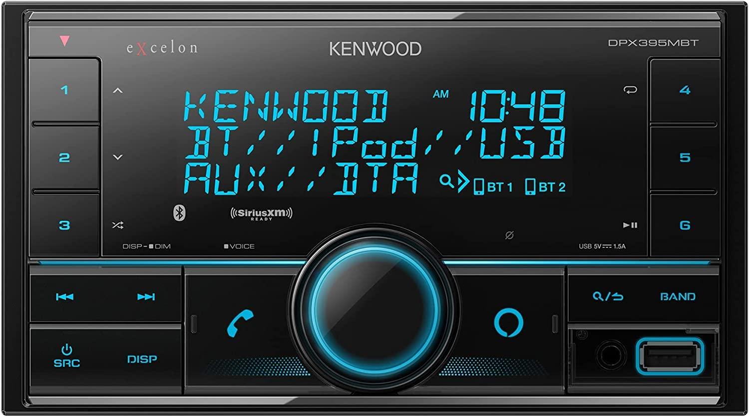Kenwood KENWOOD DPX395MBT Double DIN in-Dash Digital Media Receiver with Bluetooth (Does not Play CDs), Mechless Car Stereo Receiver, Amazon Alexa Ready - Black, Plus SXV300V1 SiriusXM Tuner
