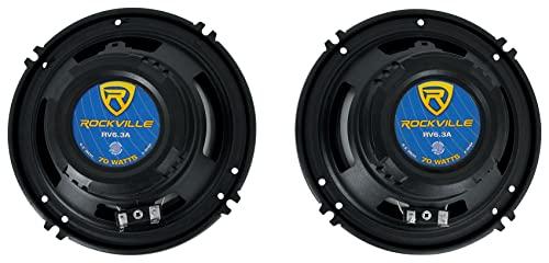 Rockville Rockville Pair RV6.3A 6.5\" 3-Way Car Speakers 750 Watts/140 Watts RMS CEA Rated Bundle with Pair MAC65B 6.5\" Black Aluminum Wakeboard Tower Speaker Pod Enclosures (2 Items)