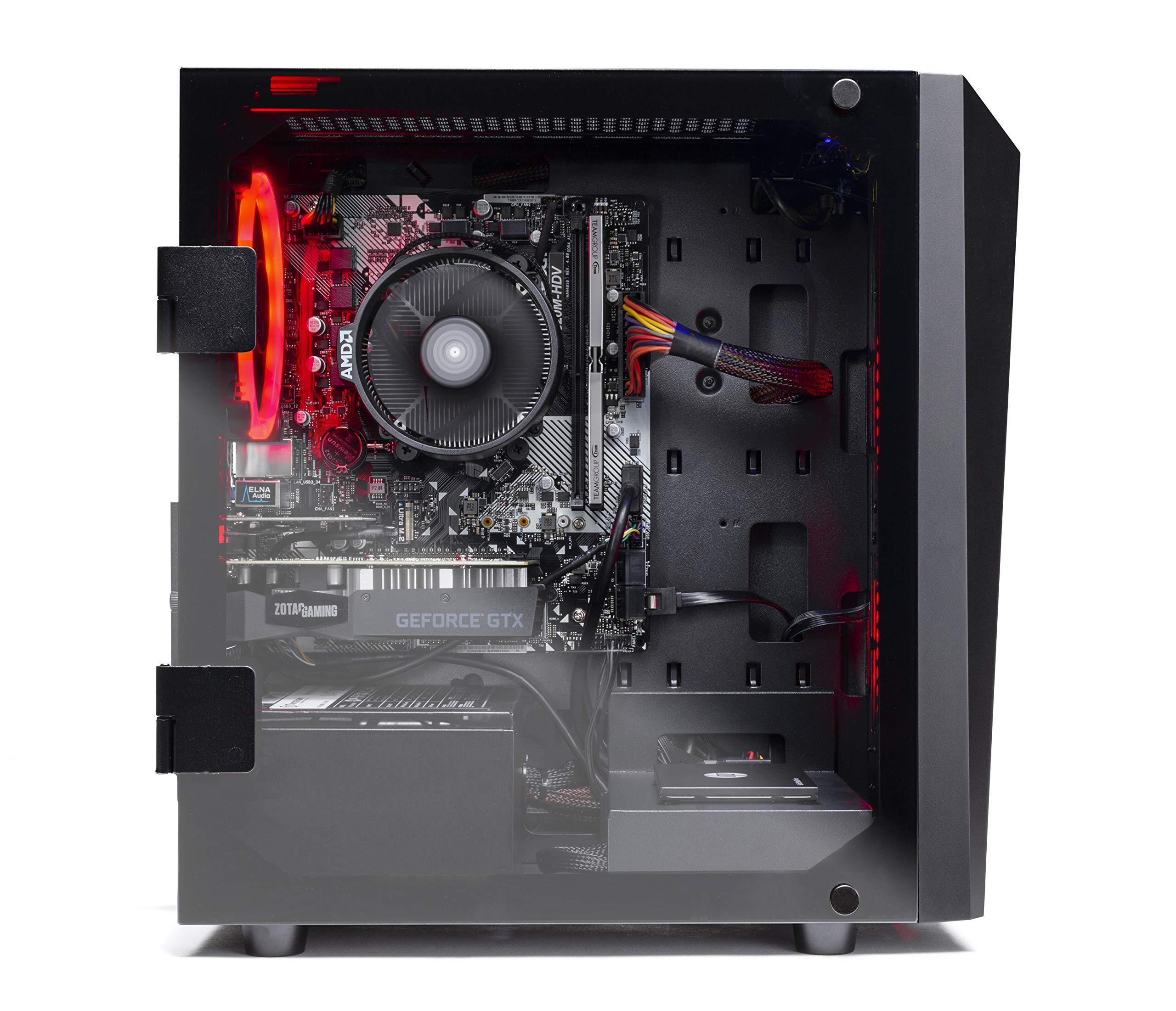 Skytech Gaming SkyTech Blaze II Gaming Computer PC Desktop Ryzen 5 2600 6-Core 3.4 GHz, NVIDIA GeForce GTX 1660 Super 6G, 500G SSD, 16GB DDR4 3000MHz, RGB, AC WiFi, Windows 10 Home 64-bit