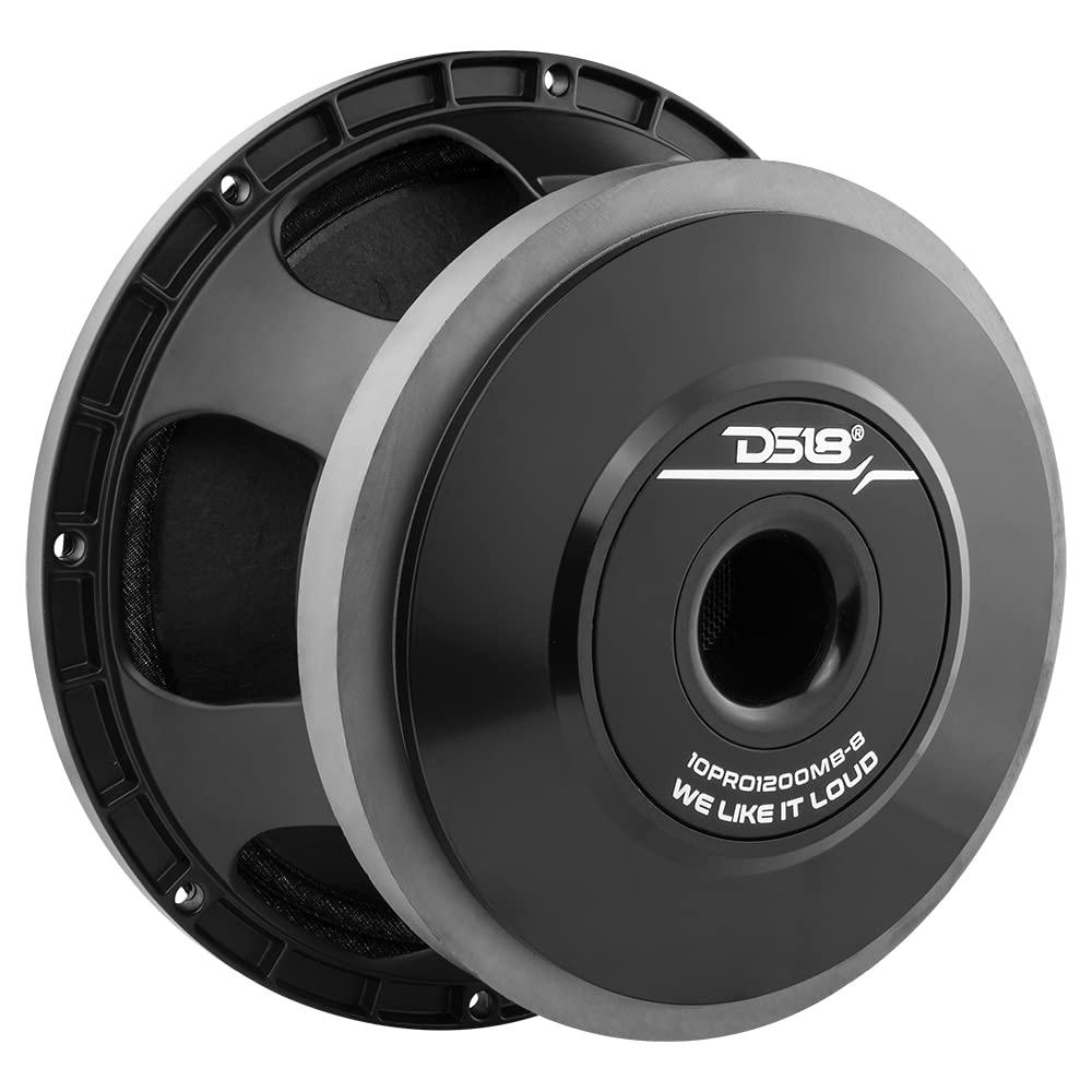 DS18 DS18 10PRO1200MB-8 10" Mid-Bass Loudspeaker 1200 Watts Max Power 600 Watts RMS 8-Ohm - Powerful Midbass for Competitive Builds - Pro Audio Stereo Sound System - 1 Speaker