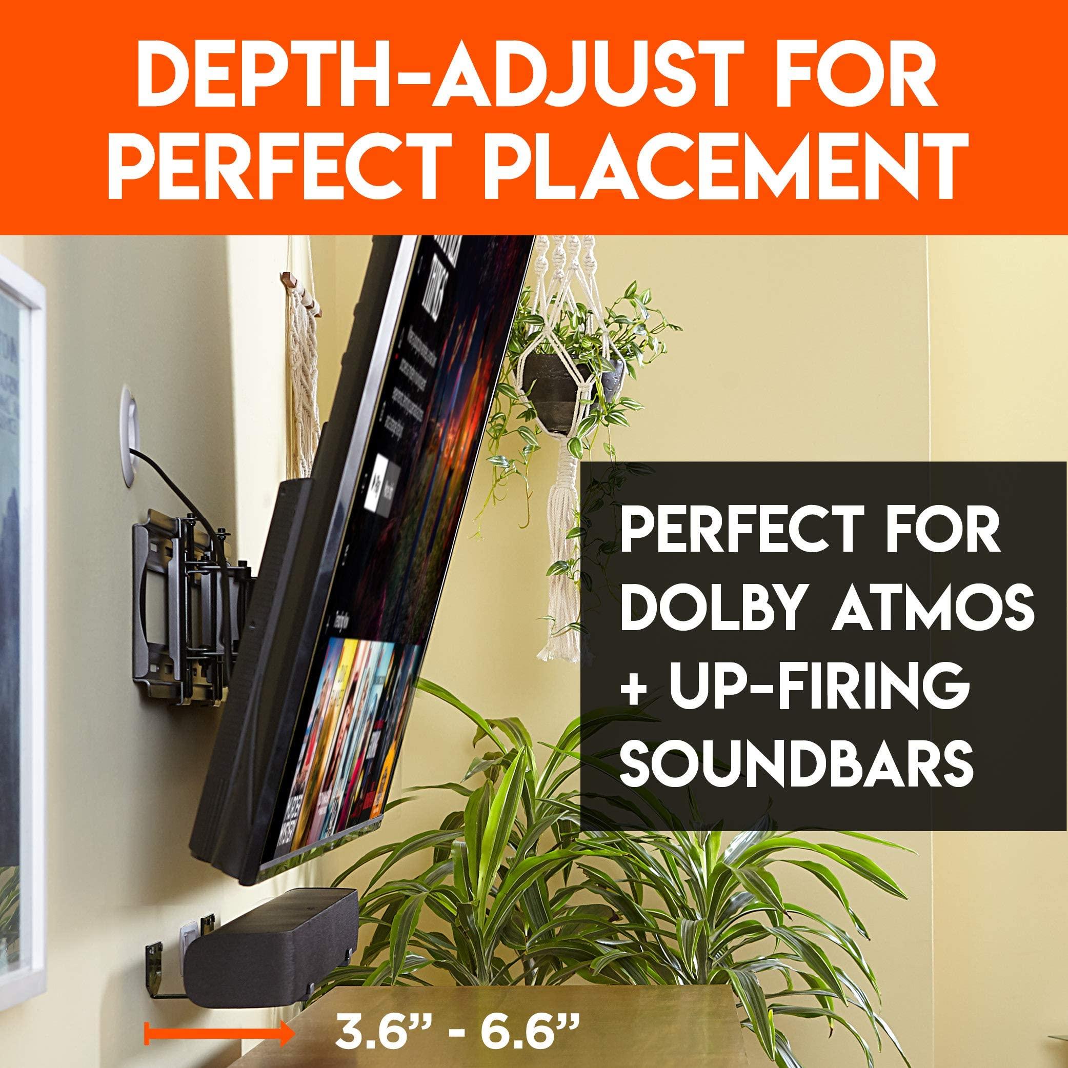 ECHOGEAR ECHOGEAR Low Profile TV Wall Mount & Universal Soundbar Wall Mount Bracket - for TVs Up to 90" - 2.25" Low Profile