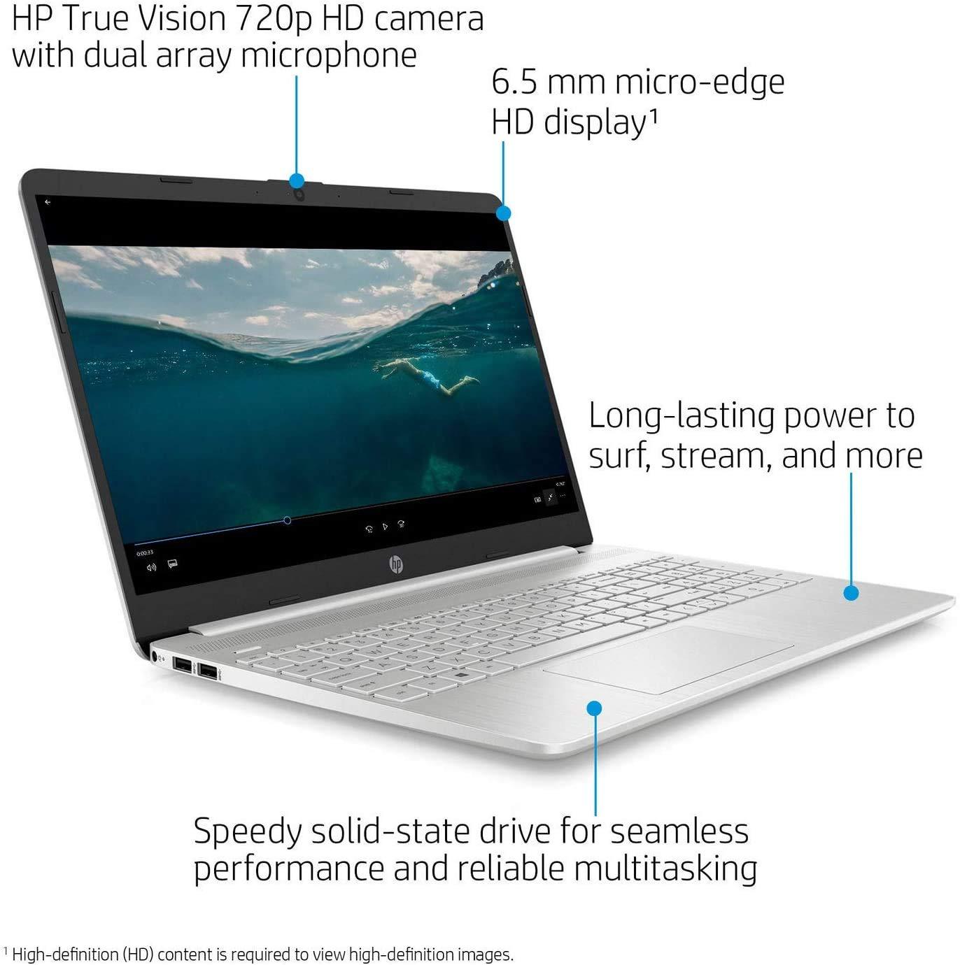 HP HP 2021 Laptop, 15.6" HD Touchscreen, 11th Gen Intel Core i3-1115G4 Processor, 32GB DDR4 Memory, 1TB PCIe NVMe M.2 SSD, Wi-Fi, HDMI, Webcam, Bluetooth, Windows 10 Home, KKE Mousepad, Silver
