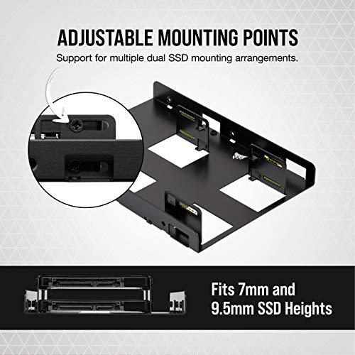 Corsair Corsair Dual SSD Mounting Bracket (3.5 Internal Drive Bay to 2.5\", Easy Installation) Black