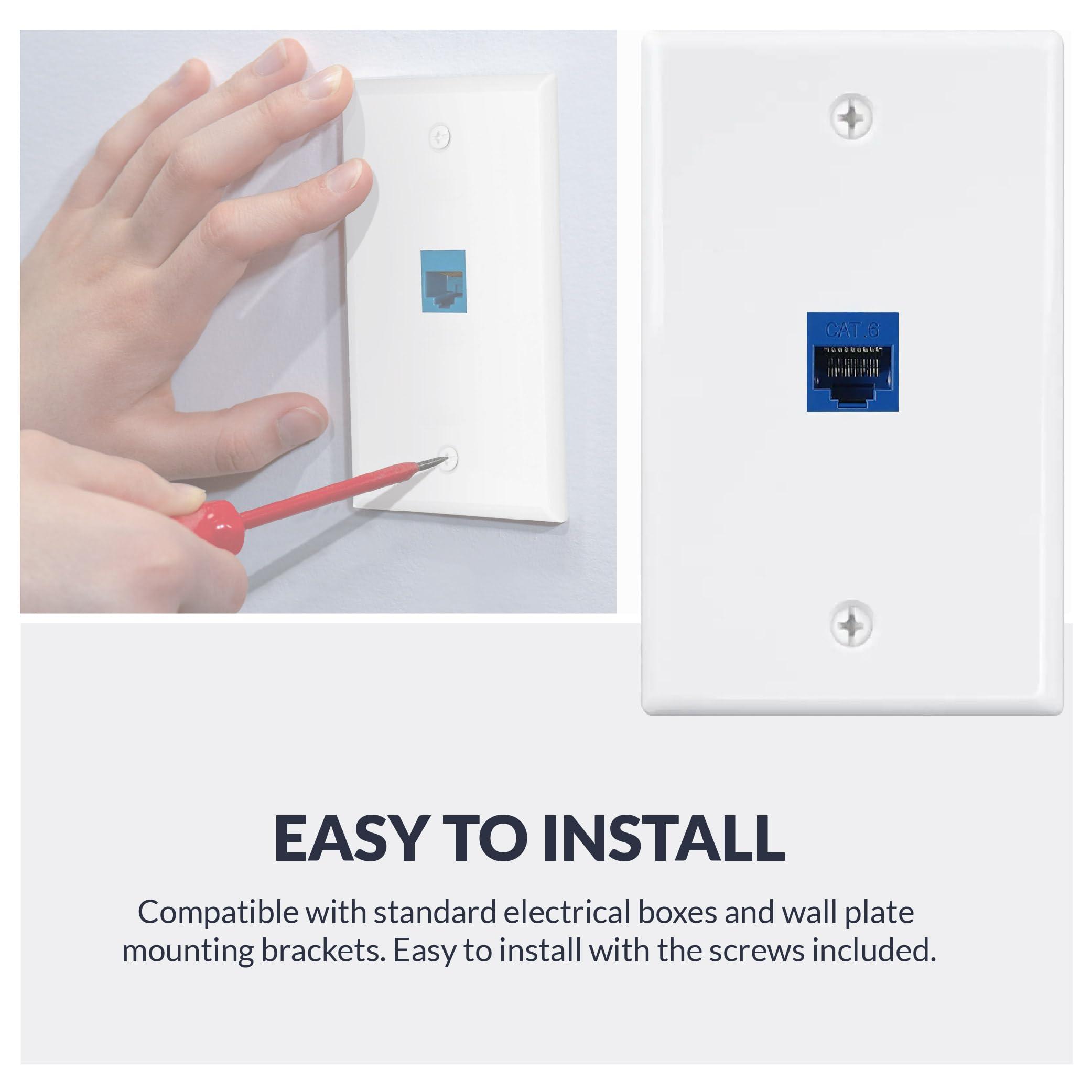 Newhouse Hardware Newhouse Hardware Ethernet Wall Plate, White, 5-Pack