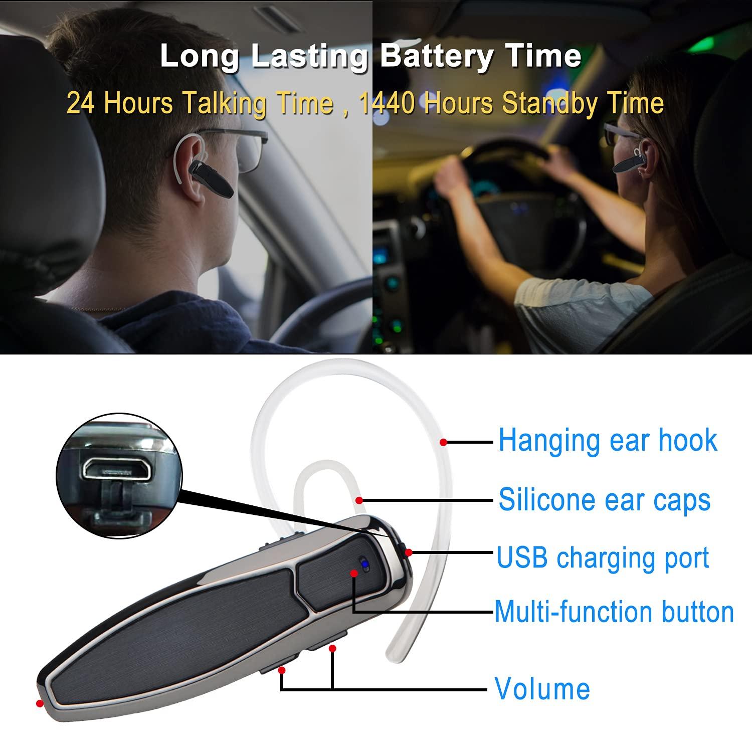 SOCOTRAN SOCOTRAN Walkie Talkies for Adults,Rechargeable Walkie Talkies with Bluetooth Earpiece Headset Wireless,NOAA Two Way Radio with USB Charging Cable & Vibration,for Car Camping Outdoor Long Talk Range