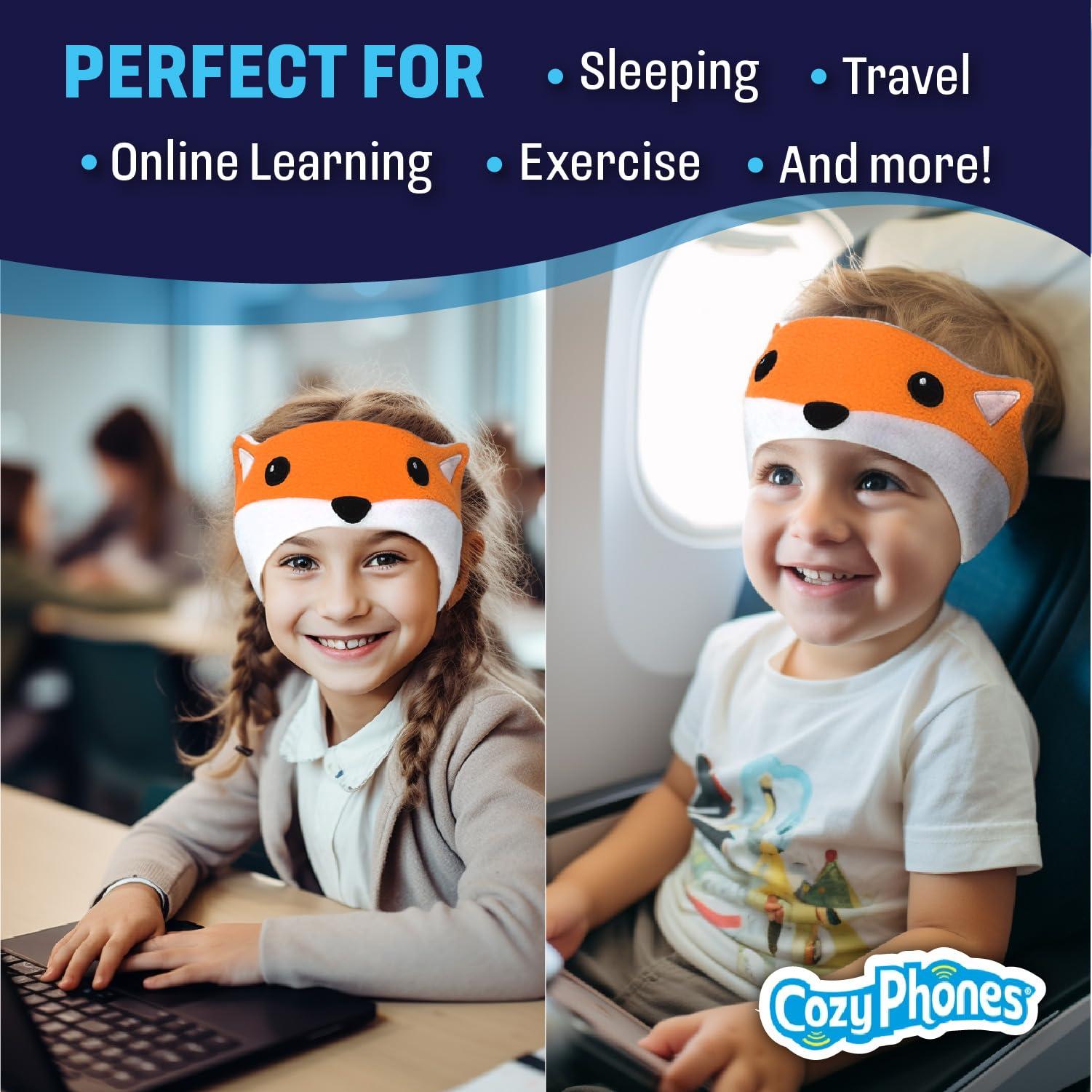 CozyPhones CozyPhones Kids Headphones Volume Limited with Thin Speakers & Super Soft Fleece Headband - Perfect Toddlers & Children\'s Earphones for Home, School & Travel - Fox