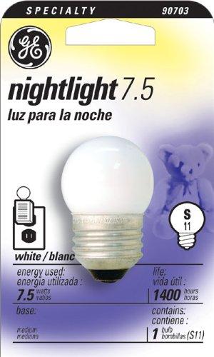 GE Lighting GE Lighting 41267 Nightlight Incandescent Bulb S11 Medium Screw (E26) 120V 7.5W Soft White, 12-Pack, 12 Count (Pack of 1), True
