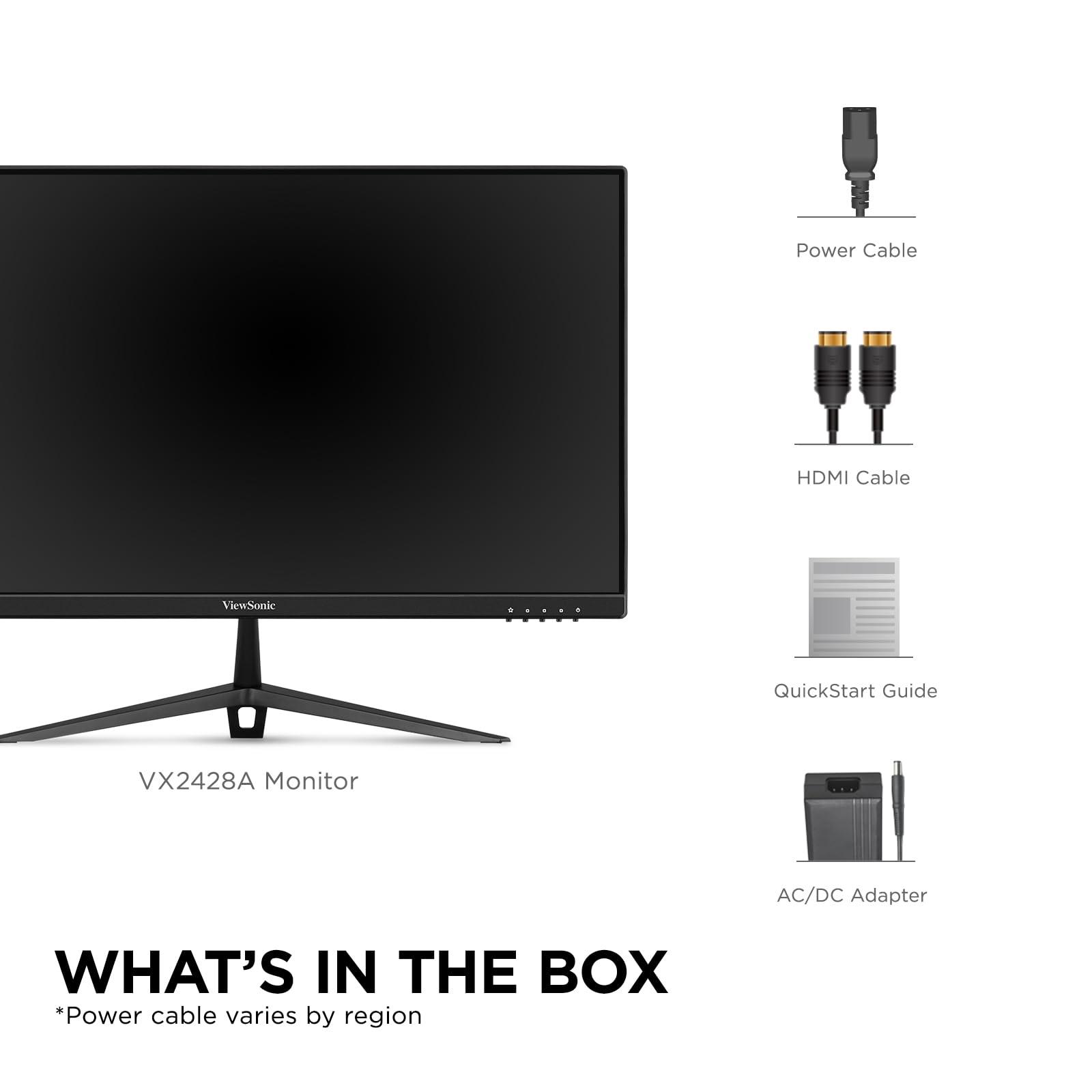 ViewSonic ViewSonic VX2428A 24 Inch 1080p 0.5ms 180Hz IPS Gaming Monitor with FreeSync, HDMI 1.4, and DisplayPort Inputs