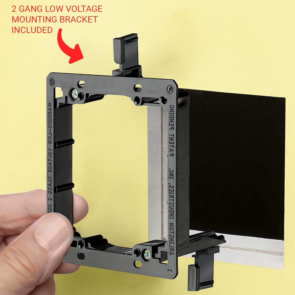 DIYTECH DIYTECH Premium 12 Speaker Wall Plate, Supports 12 Configurations, Screwless 2 Gang Plate with Speaker Port
