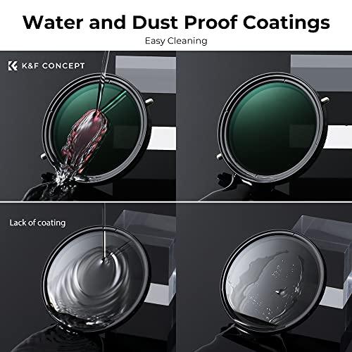 K&F Concept K&F Concept 72mm Variable Fader ND2-ND32 ND Filter and CPL Circular Polarizing Filter 2 in 1 for Camera Lens No X Spot Waterproof Scratch Resistant (Nano-X Series)