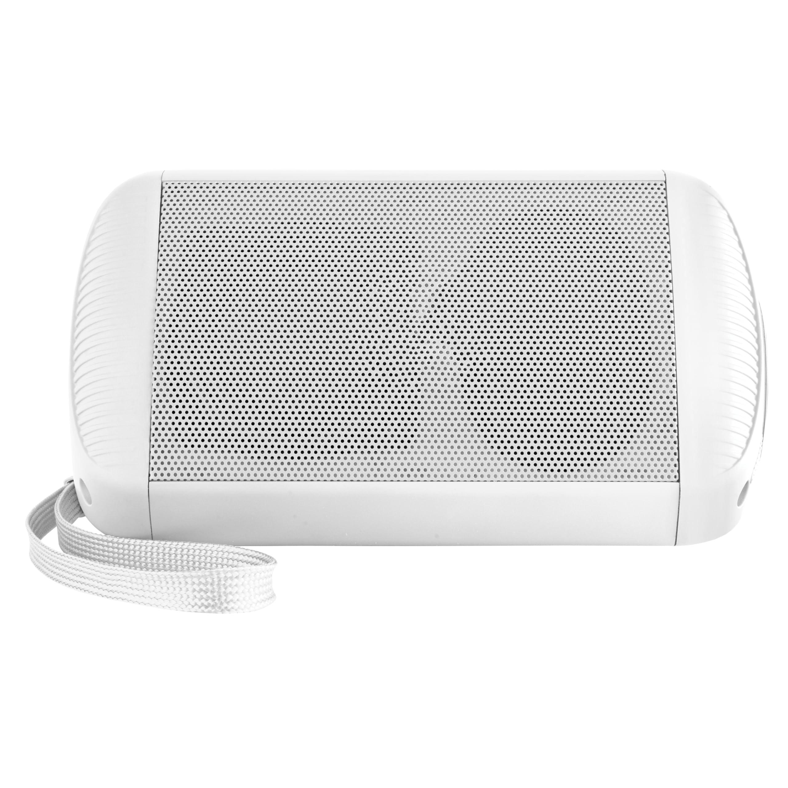 Supersonic Supersonic SC-1450IPX Water Resistant Portable Bluetooth TWS Speaker, IPX6 Water Resistant, Secure Pairing, Micro SD Card Slot, 3.5mm Input, Rechargeable, Convenient Wrist Band (White)