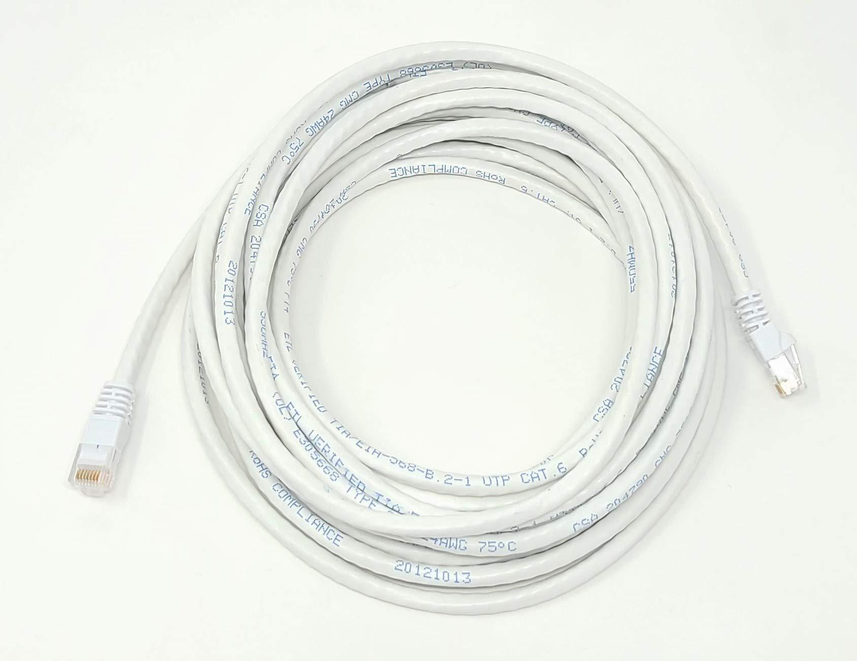 MICRO CONNECTORS Micro Connectors 25 Feet Cat6 Molded Snagless RJ45 UTP Networking Patch 24AWG Cable (White) (E08-025W)
