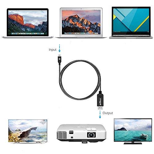 gofanco gofanco 4K 60Hz USB Type C to DisplayPort Cable 6.6ft Braided Adapter Cable - Thunderbolt 3 Compatible UHD 2 Meters, DisplayPort Alternate Mode via USB-C Required (USBCDP-2M)
