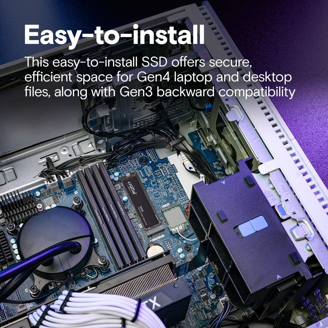 Crucial Crucial P310 500GB 2280 PCIe Gen4 3D NAND NVMe M.2 SSD Up to 6,600MB/s Shift up to Gen4, with Acronis Offer, Internal Solid State Drive (PC) CT500P310SSD801