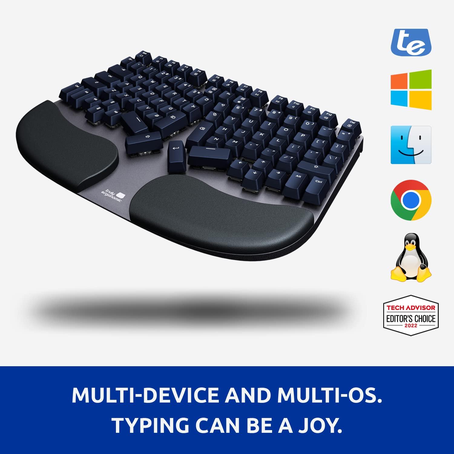 Truly Ergonomic Truly Ergonomic Cleave Keyboard - Tactile Optical Mechanical Switches Better Than Cherry MX, Natural Typing, Comfortable Palmrest, Backlight, Strong Aluminum Body, Best Split Keyboard, Windows/Mac