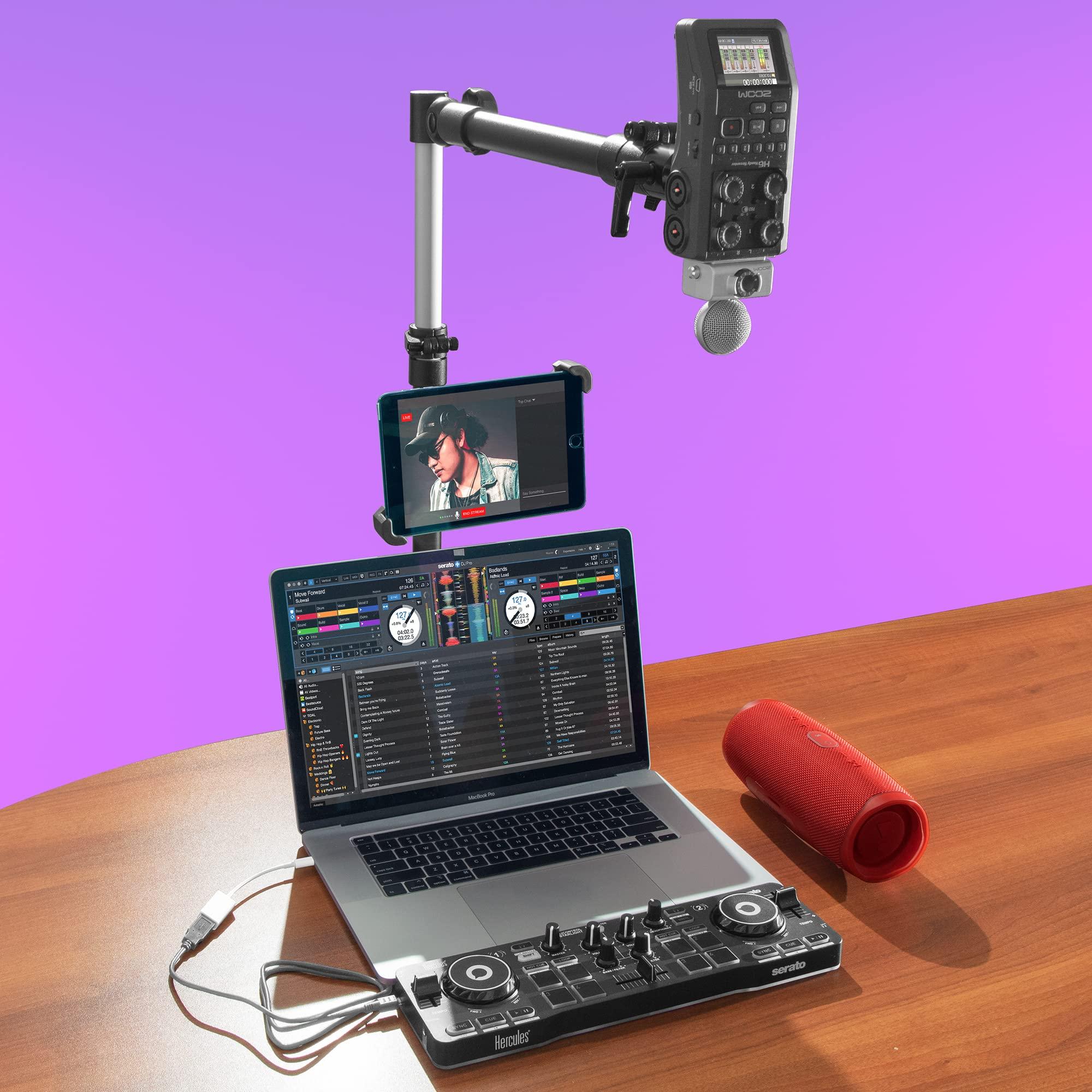 iBOLT iBOLT Stream-Cast Overhead Camera Rig Desk Mount for DSLR Cameras- with a Multi-Angle Telescoping Arm and 20 Camera Screw Attachment- for Top Down and Front Facing Photography