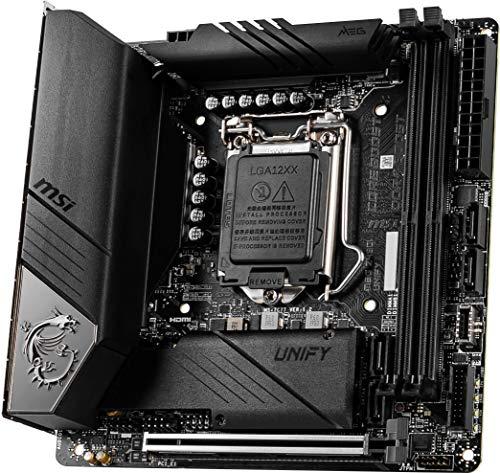 MSI MSI MEG Z490I Unify Gaming Motherboard (LGA 1200, Intel 10th Gen, M.2, USB 3.2 Gen 2, DDR4, Wi-Fi 6, SLI, CFX, Gigabit LAN, Thunderbolt 3, Mini-ITX)