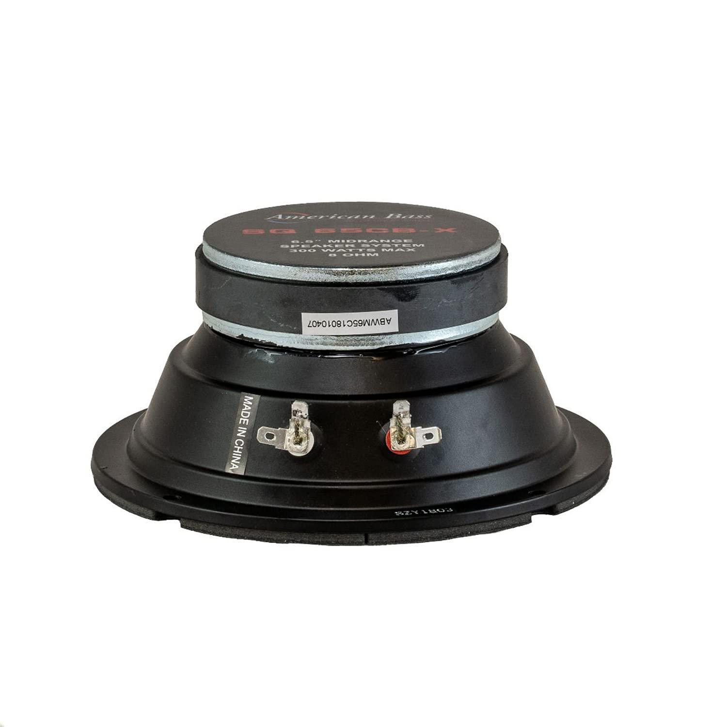 American Bass Usa American Bass SQ 6.5, 2 Way Coax, 4 Ohm, 160 Watt Max Power, 25 Oz Magnet, 89 dB Efficiency, Noedymium Swivel Tweeter, with Glass Fiber Cone
