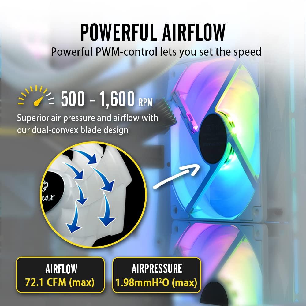 Enermax Enermax Liqmax III 240 White A-RGB AIO CPU Liquid Cooler - 240mm Radiator, 120mm ARGB PWM Fan, for Intel LGA1700/AMD AM5, 5 Year Warranty