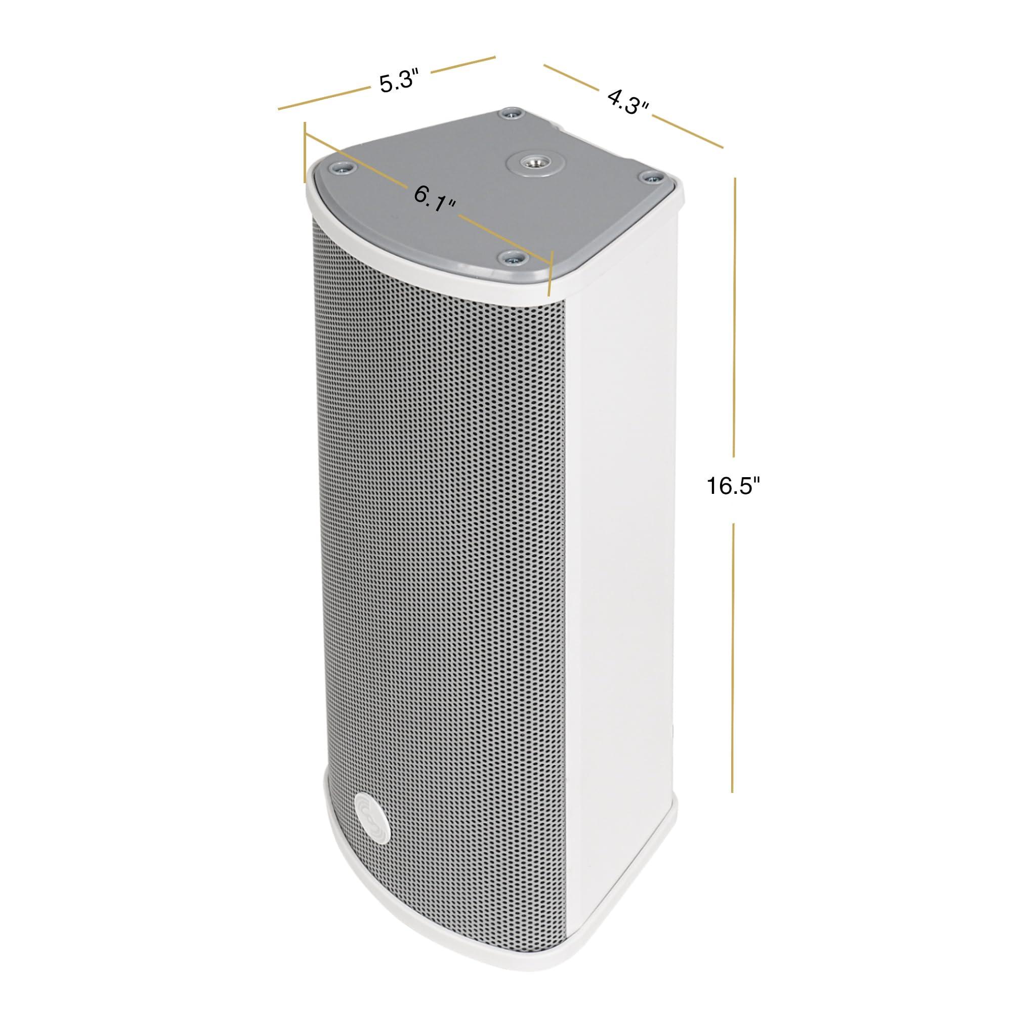 Sound Town Sound Town Pair of 70V/100V Dual 5" Weather-Resistant Column Array Passive Speakers, with IP55-rated Aluminum Enclosure, for Home & Commercial Installations, Indoor & Outdoor, Grey (TARVOS-CL25G-PAIR)