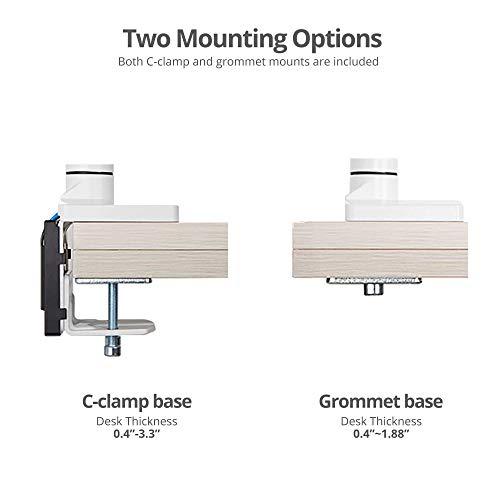 SIIG SIIG Single Monitor Desk Mount, 17\" to 43\", USB 3.0 and Audio Extend Ports, Fits Flat/Curved/Ultrawide Monitor, Load 33 lbs max, VESA 75x75 100x100 200x200, C-Clamp and Grommet Base CE-MT3111-S1