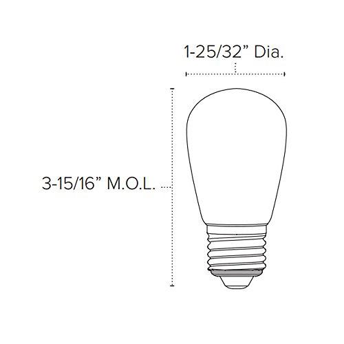 American Lighting American Lighting PS14-E26-WH Professional LED S14 Light Bulbs, Dimmable, Clear Lens, 1.4-Watts, 120V, 48 Lumens, 5500