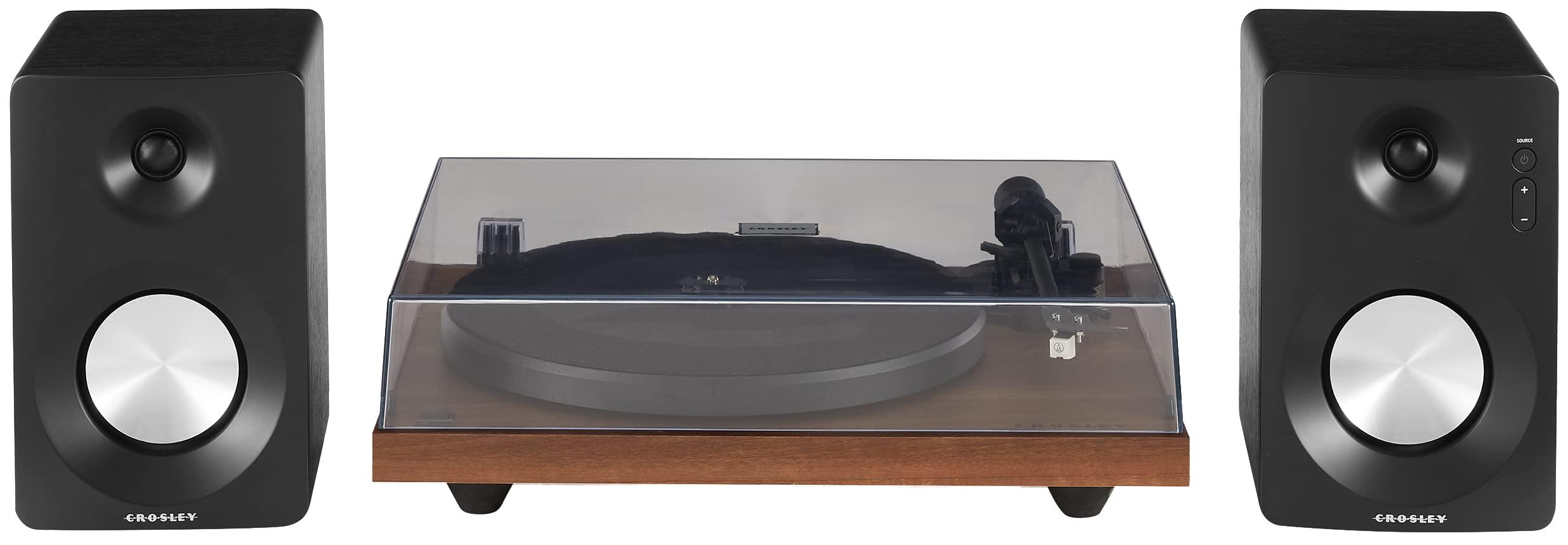 Crosley Crosley KT6101-WA Belt-Drive Bluetooth Turntable with Built-in Preamp and Included Speakers, Walnut