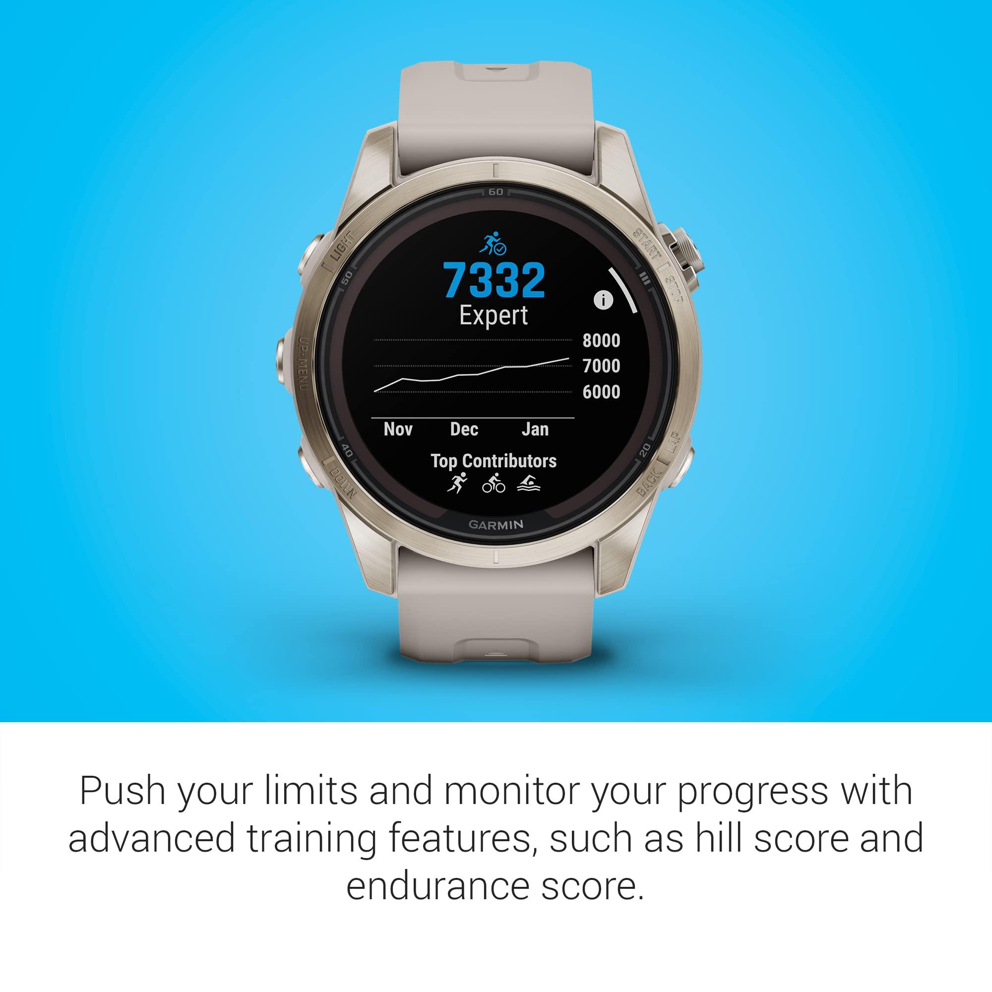 Garmin Garmin fnix 7S Pro Sapphire Solar, Multisport GPS Smartwatch, Built-in Flashlight, Solar Charging Capability, Sand