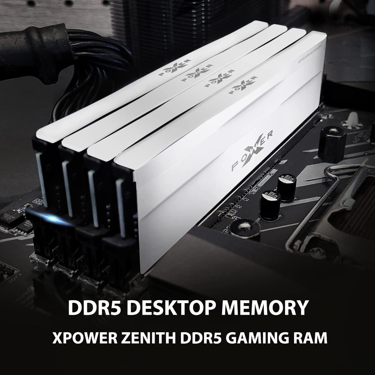 SP Silicon Power Silicon Power DDR5 32GB (2x16GB) Zenith 6000MT/s (PC5-48000) 288-pin CL30 1.35V UDIMM Desktop Memory Module RAM SP032GXLWU60AFDG White