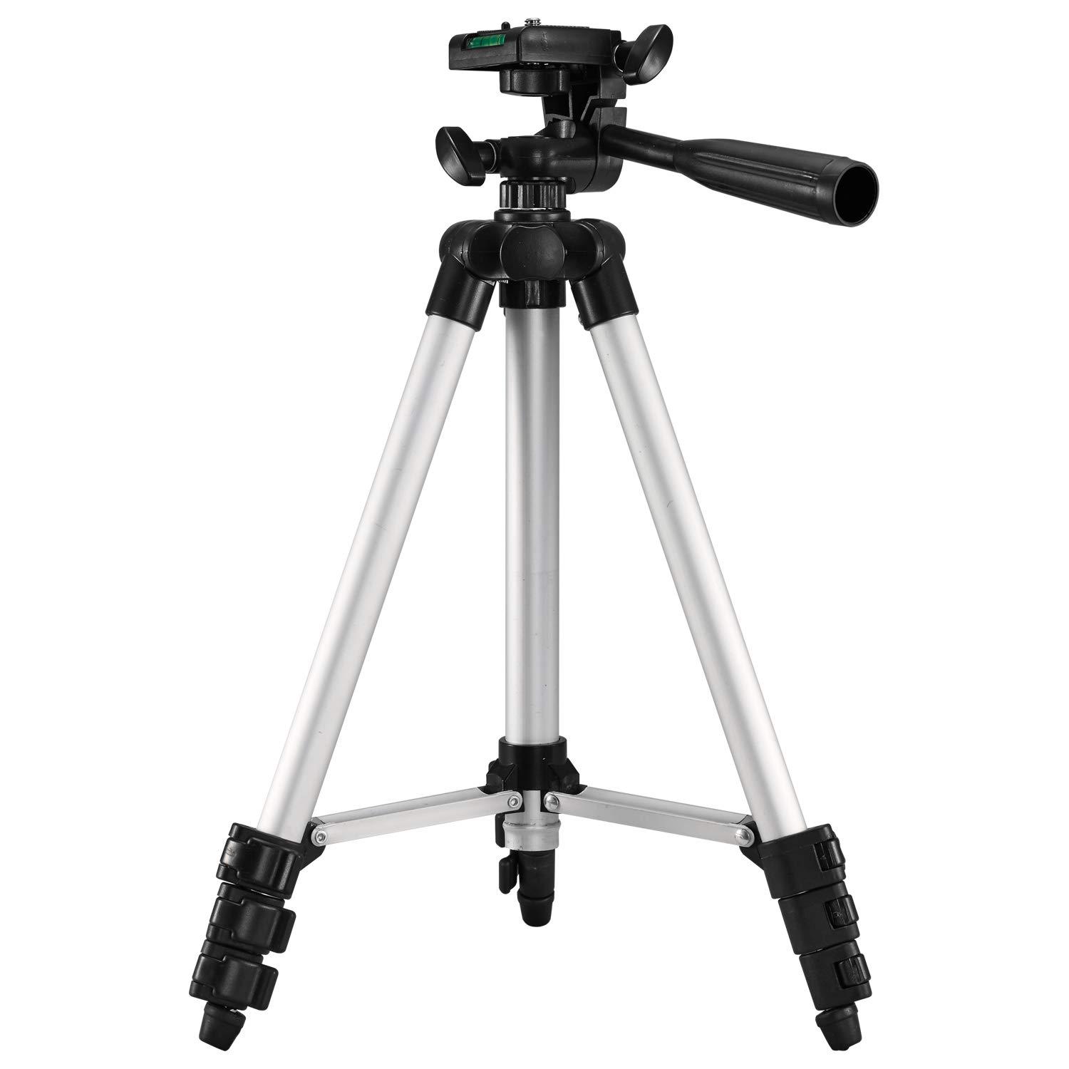 GPX GPX 42 Inch Extending Tripod, Pan and Tilt Head, Carry Pouch, Silver (TPD427S)