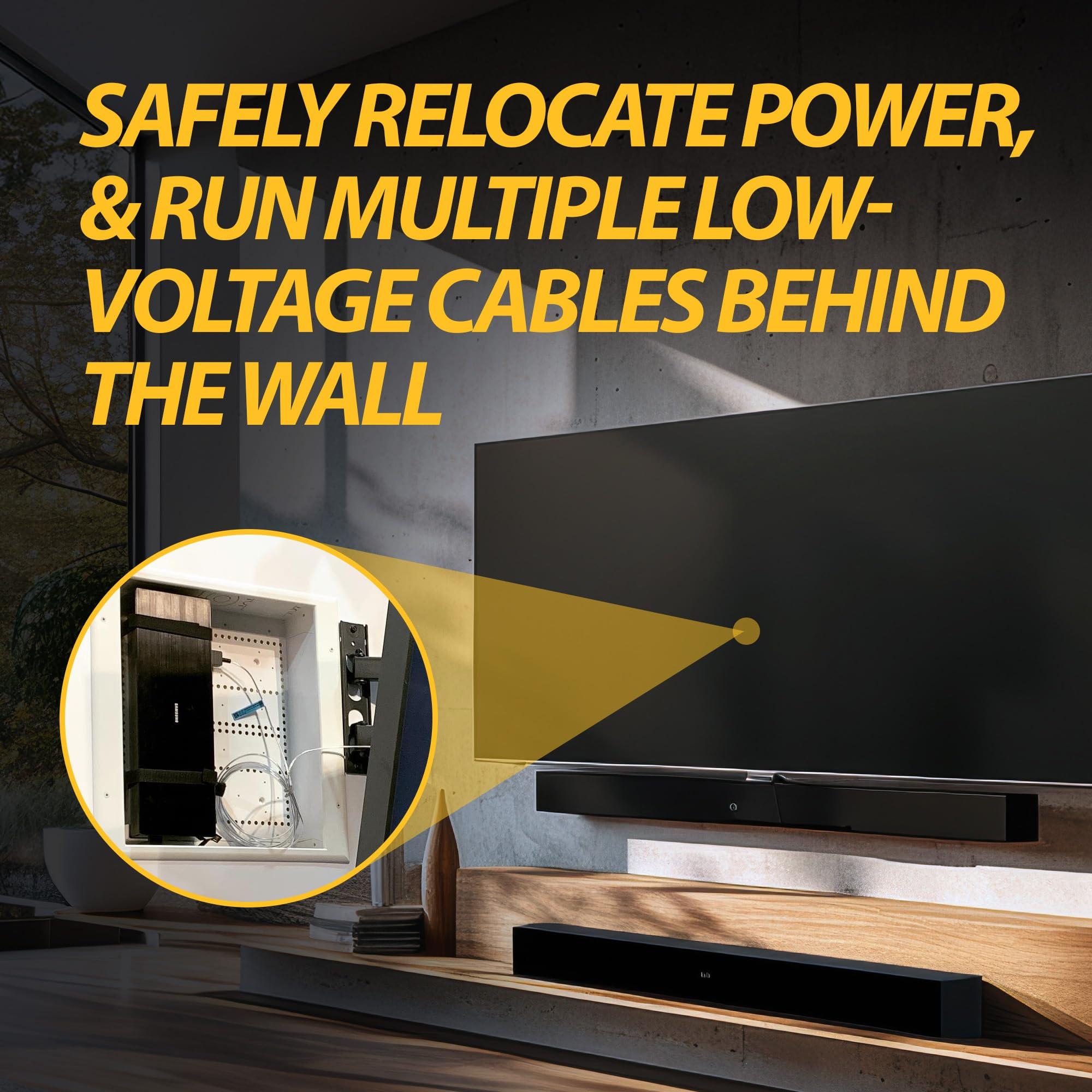 DATA COMM DataComm Electronics 45-8017-1 Multi-Functional Recessed Media Box For Seamless Home & Office Connectivity Solutions, In Wall Box, Hides TV Outlet & Cables (No Receptacle)