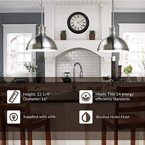 Sea Gull Lighting Sea Gull Lighting 65087-962 Pratt Street Metal Pendant Hanging Modern Fixture, Three - Light, Brushed Nickel