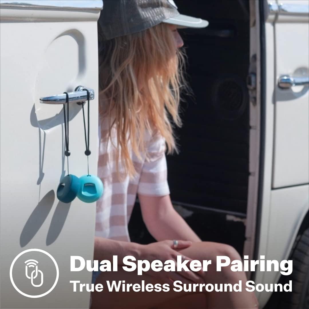 Speaqua Speaqua - Waterproof Bluetooth Speaker w/Bottle Opener - Small Portable Bluetooth Speaker - Dual Bluetooth Speaker Pairing Beach Accessory -Cruiser H2.0 Portable Outdoor Speaker - Manta Ray Black