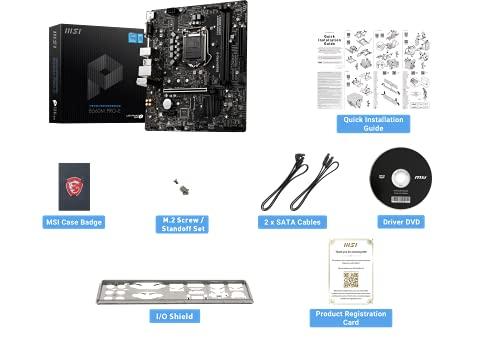 MSI MSI B560M PRO-E ProSeries Motherboard (mATX, 11th/10th Gen Intel Core, LGA 1200 Socket, DDR4, PCIe 4, M.2 Slot, USB 3.2, Gbps LAN)